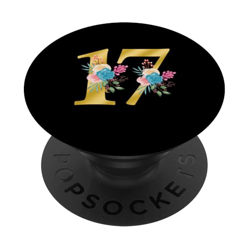 Niedliche Monogramm-Initiale farbige Zahlen Blumen 17 PopSockets Klebender PopGrip Niedliche Monogramm-Initiale farbige Zahlen Blumen 17 PopSockets Klebender PopGrip von Cheffsspecials Floral Cute Monogram Initials