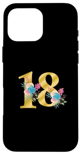 Niedliche Monogramm-Initiale farbige Zahlen Blumen 18 Hülle für iPhone 16 Pro Max Niedliche Monogramm-Initiale farbige Zahlen Blumen 18 Hülle für iPhone 16 Pro Max von Cheffsspecials Floral Cute Monogram Initials