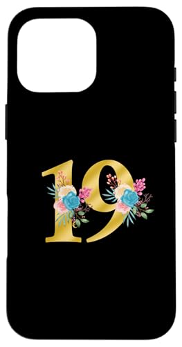 Niedliche Monogramm-Initiale farbige Zahlen Blumen 19 Hülle für iPhone 16 Pro Max Niedliche Monogramm-Initiale farbige Zahlen Blumen 19 Hülle für iPhone 16 Pro Max von Cheffsspecials Floral Cute Monogram Initials