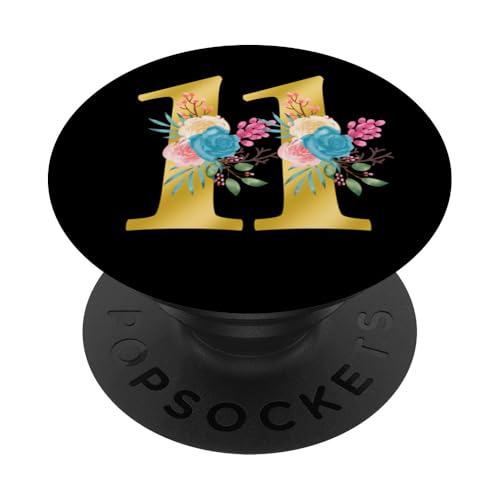 Niedliches Monogramm Initiale farbige Zahlen Blumen 11 PopSockets Klebender PopGrip Niedliches Monogramm Initiale farbige Zahlen Blumen 11 PopSockets Klebender PopGrip von Cheffsspecials Floral Cute Monogram Initials