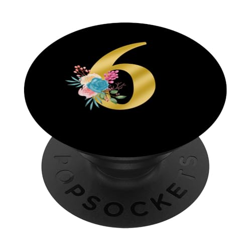 Niedliches Monogramm Initiale farbige Zahlen Blumen 6 PopSockets Klebender PopGrip Niedliches Monogramm Initiale farbige Zahlen Blumen 6 PopSockets Klebender PopGrip von Cheffsspecials Floral Cute Monogram Initials