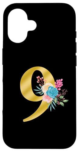 Niedliches Monogramm Initiale farbige Zahlen Blumen 9 Hülle für iPhone 16 Niedliches Monogramm Initiale farbige Zahlen Blumen 9 Hülle für iPhone 16 von Cheffsspecials Floral Cute Monogram Initials