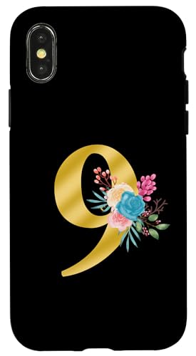 Niedliches Monogramm Initiale farbige Zahlen Blumen 9 Hülle für iPhone X/XS Niedliches Monogramm Initiale farbige Zahlen Blumen 9 Hülle für iPhone X/XS von Cheffsspecials Floral Cute Monogram Initials