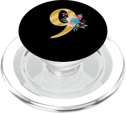Niedliches Monogramm Initiale farbige Zahlen Blumen 9 PopSockets PopGrip für MagSafe Niedliches Monogramm Initiale farbige Zahlen Blumen 9 PopSockets PopGrip für MagSafe von Cheffsspecials Floral Cute Monogram Initials