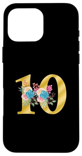 Süße Monogramm-Initiale farbige Zahlen Blumen 10 Hülle für iPhone 16 Pro Max Süße Monogramm-Initiale farbige Zahlen Blumen 10 Hülle für iPhone 16 Pro Max von Cheffsspecials Floral Cute Monogram Initials