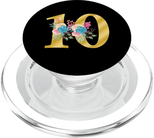 Süße Monogramm-Initiale farbige Zahlen Blumen 10 PopSockets PopGrip für MagSafe Süße Monogramm-Initiale farbige Zahlen Blumen 10 PopSockets PopGrip für MagSafe von Cheffsspecials Floral Cute Monogram Initials