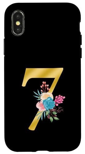 Süße Monogramm Initiale farbige Zahlen Blumen 7 Hülle für iPhone X/XS Süße Monogramm Initiale farbige Zahlen Blumen 7 Hülle für iPhone X/XS von Cheffsspecials Floral Cute Monogram Initials