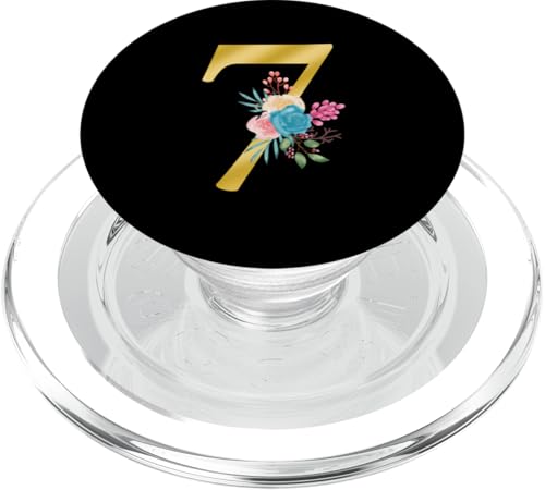 Süße Monogramm Initiale farbige Zahlen Blumen 7 PopSockets PopGrip für MagSafe Süße Monogramm Initiale farbige Zahlen Blumen 7 PopSockets PopGrip für MagSafe von Cheffsspecials Floral Cute Monogram Initials