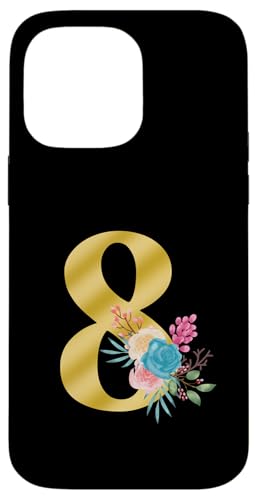 Süße Monogramm-Initiale farbige Zahlen Blumen 8 Hülle für iPhone 14 Pro Max Süße Monogramm-Initiale farbige Zahlen Blumen 8 Hülle für iPhone 14 Pro Max von Cheffsspecials Floral Cute Monogram Initials