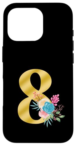 Süße Monogramm-Initiale farbige Zahlen Blumen 8 Hülle für iPhone 16 Pro Süße Monogramm-Initiale farbige Zahlen Blumen 8 Hülle für iPhone 16 Pro von Cheffsspecials Floral Cute Monogram Initials