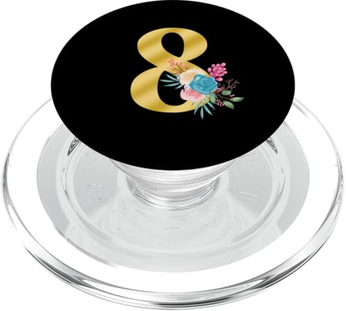 Süße Monogramm-Initiale farbige Zahlen Blumen 8 PopSockets PopGrip für MagSafe Süße Monogramm-Initiale farbige Zahlen Blumen 8 PopSockets PopGrip für MagSafe von Cheffsspecials Floral Cute Monogram Initials