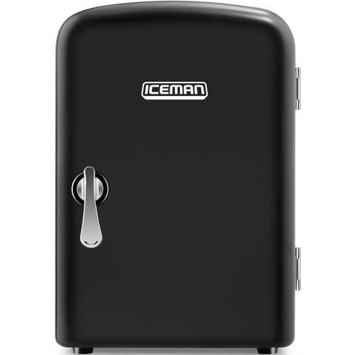 Chefman Mini Portable Eraser Board Personal Fridge, Cools & Heats, 4 Litre Capacity, Chills 6 12oz cans, 100% Freon-Free & Eco Friendly, Includes Plugs for Home Outlet & 12V Car Charger, Black von Chefman