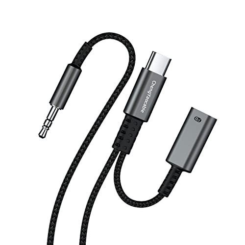 USB C auf 3.5 mm AUX-Kabel für Auto mit Ladegerät, 1.2 m, 2-in-1 USB-C auf Kopfhörer, Audio-Buchse, Adapter und Ladegerät, Typ C AUX-Kabel für Stereo, Lautsprecher, S222222222, A5 und mehr (4) FT) von ChengYaocable