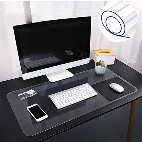 Schreibtischunterlage, 60 x 90 cm, transparent, PVC, runde Kanten, Schreibtischunterlage für Laptop, Büro, Zuhause, hitzebeständig, Tischunterlage von Chenge