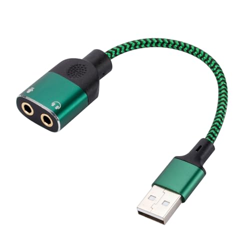 USB-Soundadapter mit 3,5-mm-Stereo-Headsets und Mikrofonanschluss für Gaming und Chatten, einfach zu transportierender USB-Adapter von Chenxi Studio