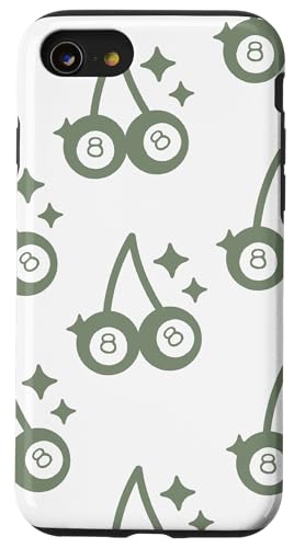 8 Billardkugeln Pastell Kirschmuster Rosa Girly Coquette Hülle für iPhone SE (2020) / 7 / 8 von Cherry Decor Cute And Kawaii Pattern Colorful