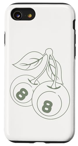 Retro Kirsche 8 8 Lucky Cherry Fruit Cute Kawaii Fruit Lucky Hülle für iPhone SE (2020) / 7 / 8 von Cherry Decor Cute And Kawaii Pattern Colorful