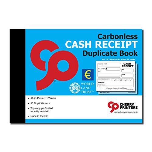 Cherry Kassenbuch, selbstdurchschreibend, DIN A6, 50 Sets von Cherry Printers