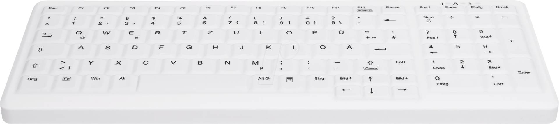 AK-C7000FFU1WGE - Funk-Tastatur, desinfizierbar, Nummernblock, weiß, DE von Cherry
