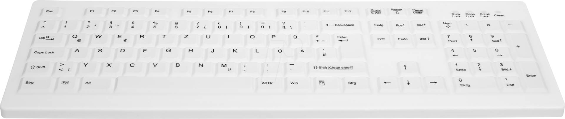 AK-C8100FFU1WGE - Funk-Tastatur, USB, desinfizierbar, weiß, DE von Cherry