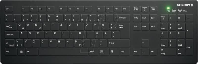 AK-C8112FUSBDE - Funk-Tastatur, USB, IP68, desinfizierbar, schwarz, DE von Cherry