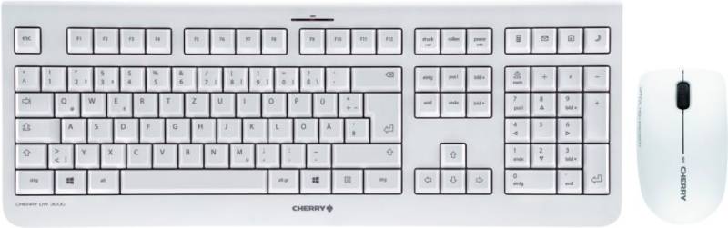 CHERRY DW 3000 - Tastatur-und-Maus-Set - kabellos - 2.4 GHz - Deutsch - Tastenschalter: CHERRY LPK - weiß von Cherry