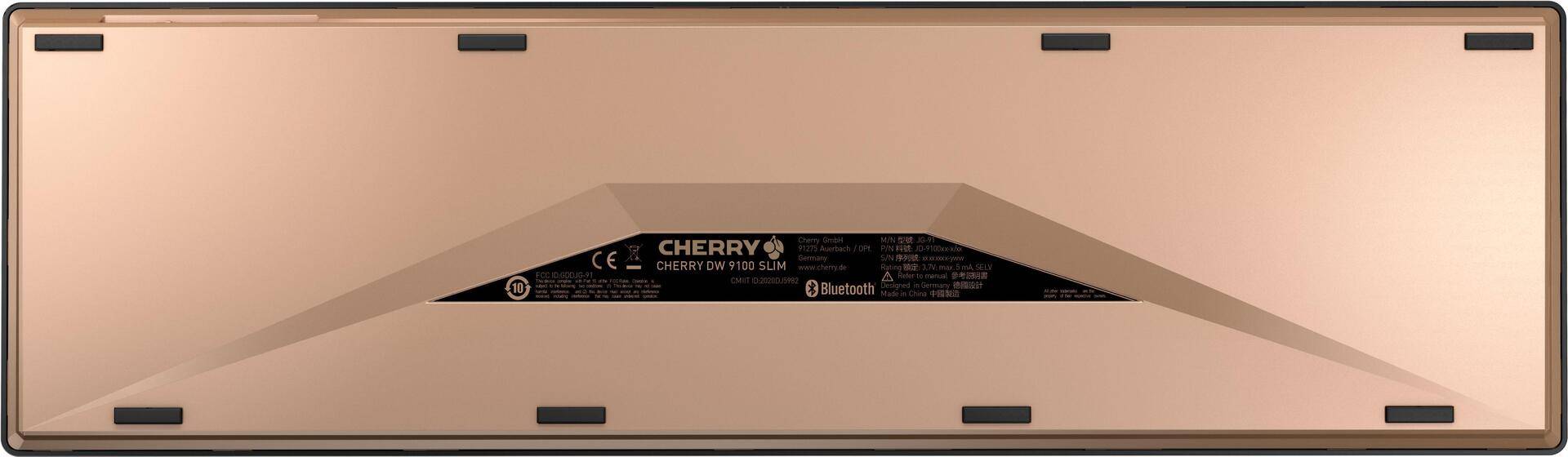 CHERRY DW 9100 SLIM - Tastatur-und-Maus-Set - kabellos - 2,4 GHz, Bluetooth 4,2 - Französisch - schwarz/bronze (JD-9100FR-2) von Cherry