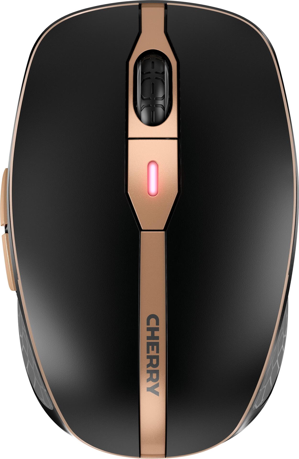 CHERRY DW 9100 SLIM - Tastatur-und-Maus-Set - kabellos - 2,4 GHz, Bluetooth 4,2 - Schweiz - schwarz/bronze (JD-9100CH-2) von Cherry