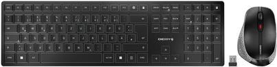 CHERRY DW 9500 SLIM - Tastatur-und-Maus-Set - kabellos - 2,4 GHz, Bluetooth 4,0 - Deutsch - Tastenschalter: CHERRY SX - Grau, Schwarz - plastikfreie Verpackung (JD-9500DE-2) von Cherry