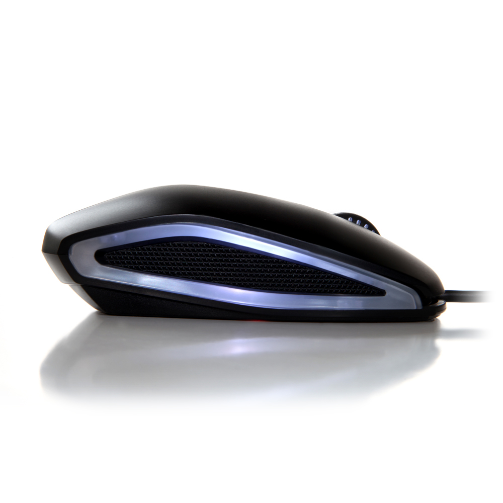 CHERRY GENTIX kabelgebundene optische Maus (beleuchtet) Schwarz USB, 3 Tasten, Seitenflächen aus Gummi, 1000 dpi-Auflösung von Cherry