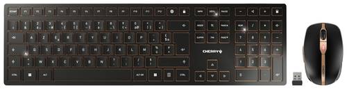 CHERRY JD-9100BE-2 Kabellos, Funk Tastatur, Maus-Set Belgisch, AZERTY Schwarz von Cherry