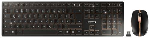 CHERRY JD-9100DE-2 Kabellos, Funk Tastatur, Maus-Set Deutsch, QWERTZ Schwarz von Cherry