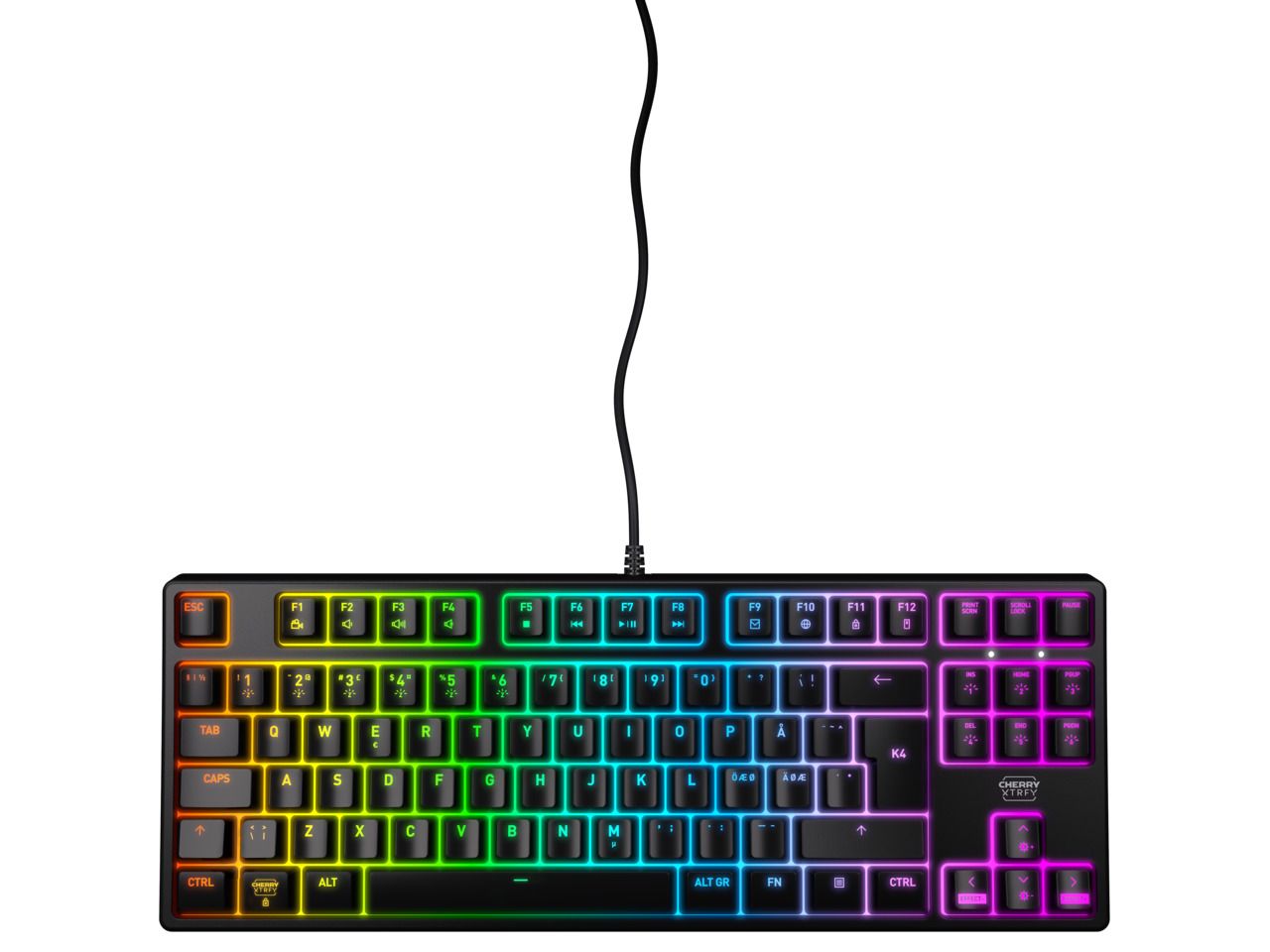 CHERRY K4V2 TKLvMechanische Gaming-Tastatur, Schwarz MX2A RED Switches, RGB-Beleuchtung, Full-N-Key-Rollover CHERRY K4V2 TKLvMechanische Gaming-Tastatur, Schwarz MX2A RED Switches, RGB-Beleuchtung, Full-N-Key-Rollover von Cherry