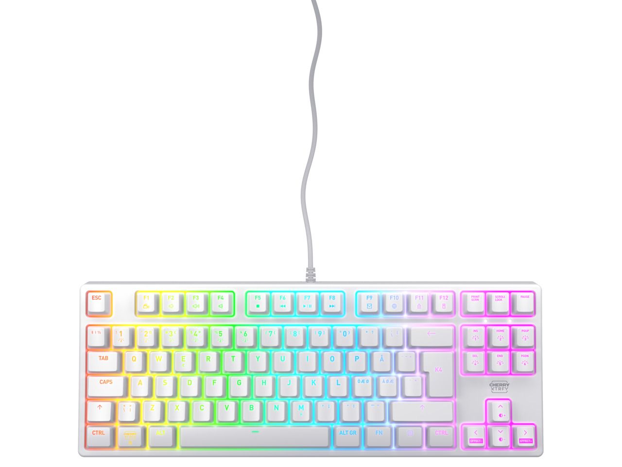CHERRY K4V2 TKLvMechanische Gaming-Tastatur, Weiß MX2A RED Switches, RGB-Beleuchtung, Full-N-Key-Rollover von Cherry