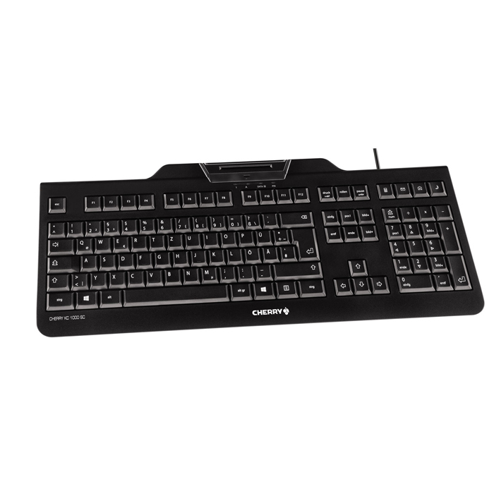 CHERRY KC 1000 SC, schwarz, kabelgebunden, Security Tastatur, integriertes Smartcard-Terminal, 4 Hotkeys von Cherry
