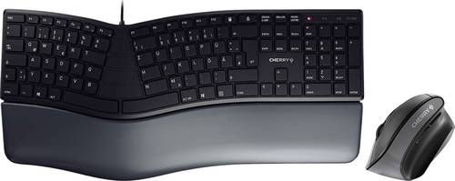 CHERRY KC 4500 + MW 4500 Kabelgebunden Tastatur, Maus-Set Deutsch, QWERTZ Schwarz von Cherry