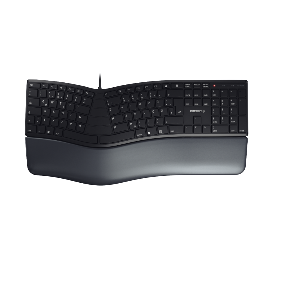 CHERRY KC 4500 ERGO kabelgebundene ergonomische Tastatur mit Handballenauflage von Cherry