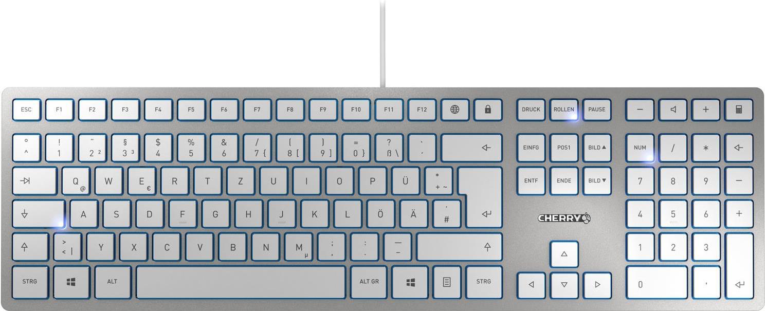 CHERRY KC 6000 slim - Tastatur - USB - US - Silber (JK-1600EU-1) von Cherry