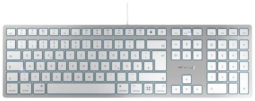 CHERRY KC 6000C FOR MAC Kabelgebunden Tastatur Deutsch, QWERTZ Silber, Weiß von Cherry