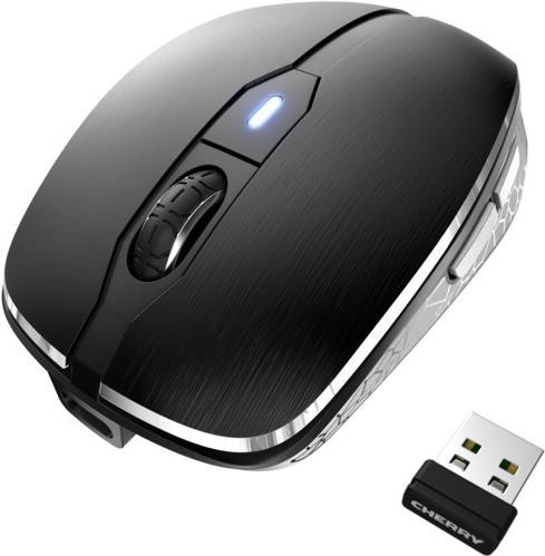 CHERRY MW 8C ADVANCED - Maus - ergonomisch - optisch - 6 Tasten - kabellos - 2.4 GHz, Bluetooth 4.0 - kabelloser Empfänger (USB) - Schwarz von Cherry
