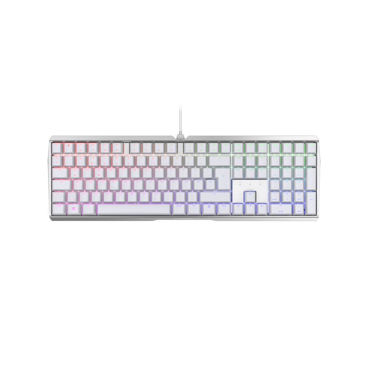 CHERRY MX 3.0S RGB, CHERRY MX-Brown-Switches B-Ware - weiß, mechanische Gamingtastatur, Kabelgebunden, RGB-Beleuchtung, Aluminium-Gehäuse von Cherry