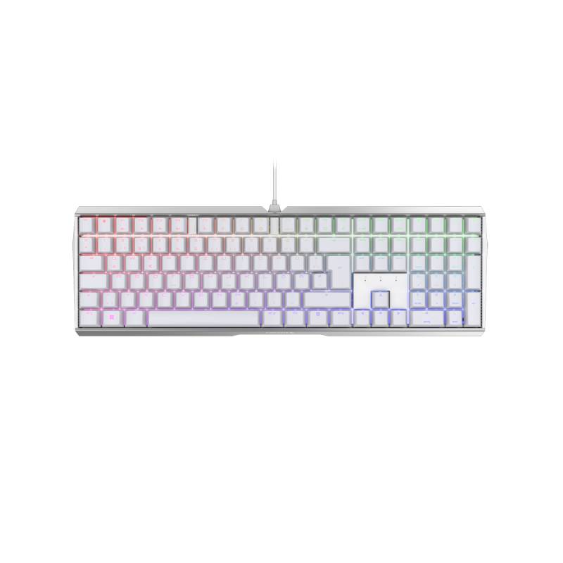 CHERRY MX 3.0S RGB, CHERRY MX-Silent-Red-Switches - weiß, mechanische Gamingtastatur, Kabelgebunden, RGB-Beleuchtung, Aluminium-Gehäuse von Cherry