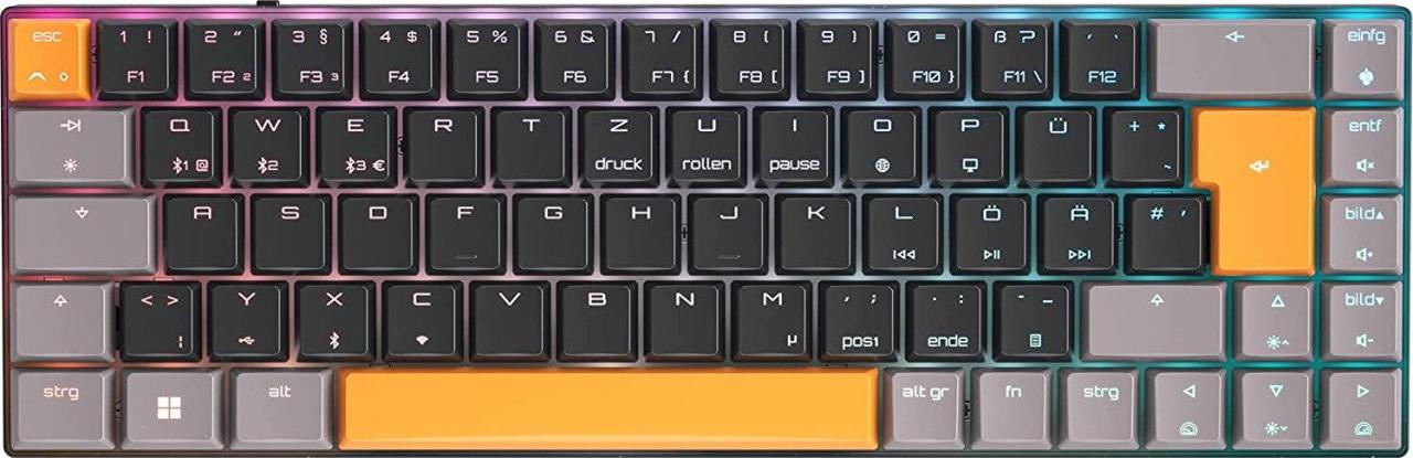 CHERRY MX-LP 2.1 Compact Wireless - Schwarz / Grau / Orange von Cherry