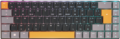 CHERRY MX LP 2.1 - Tastatur - kompakt - Hintergrundbeleuchtung - kabellos - 2.4 GHz, Bluetooth 5.2, corded - Französisch - Tastenschalter: CHERRY MX Low Profile - Schwarz von Cherry