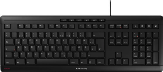 CHERRY STREAM JK-8500 - Tastatur - USB - Schweizer - Schl�sselschalter: CHERRY SX - Schwarz von Cherry