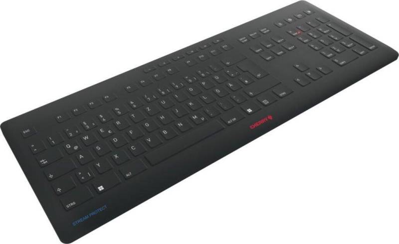 CHERRY Stream Protect kabellose Tastatur - Deutsch - Schwarz von Cherry