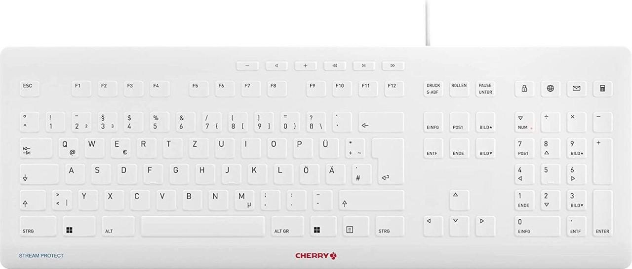 CHERRY STREAM PROTECT KEYBOARD - Weiß von Cherry