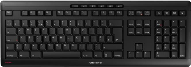CHERRY STREAM - Tastatur - kabellos - 2.4 GHz - QWERTY - GB - Tastenschalter: CHERRY SX - Schwarz von Cherry