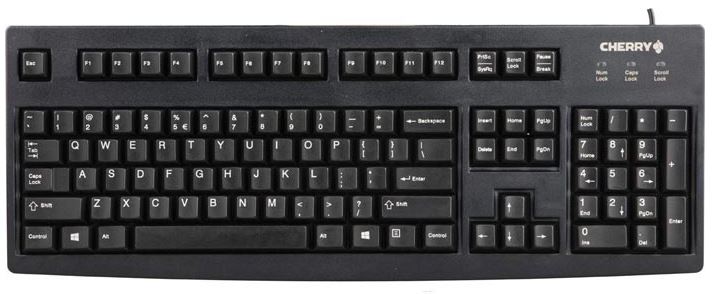 CHERRY Standard Keyboard USB black (US) US-Englisch mit EURO Symbol (G83-6104LUNEU-2) von Cherry