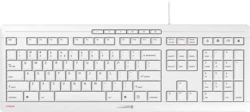 CHERRY Stream USB Tastatur US-International, QWERTY Grau-Weiß von Cherry